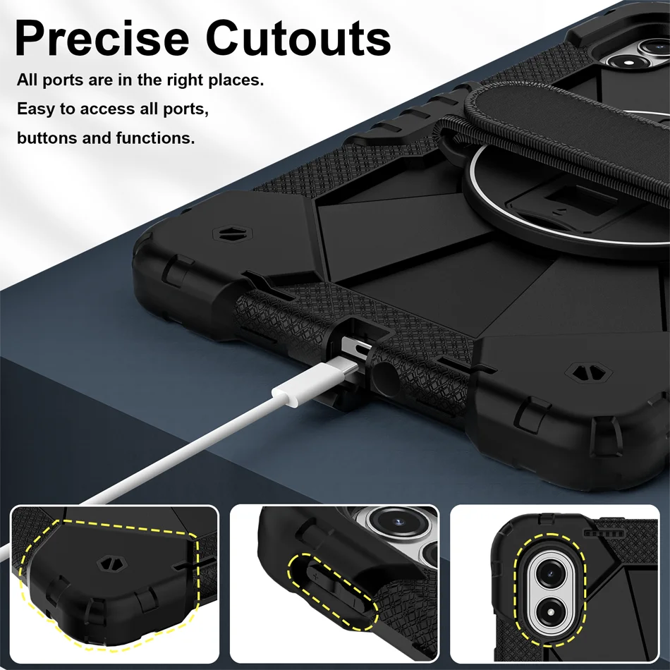 360 Rotation Handle Stand Tablet Case For Xiaomi Mi Pad 7 Pro Redmi Pad 2 Pro Poco 12.1 SE 8.7 inch Case Shockproof Hard Cover view 4