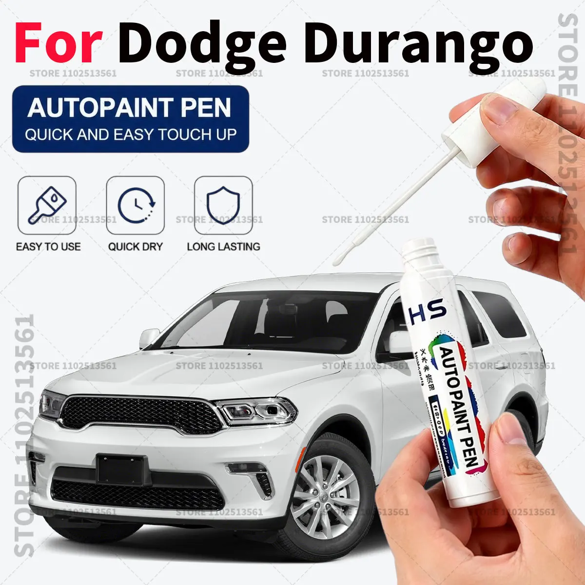 Car Touch Up Paint Pen Scratch Chip Repair Paint For Dodge Durango Diamond black Granite metallic Billet silver Vice white Red
