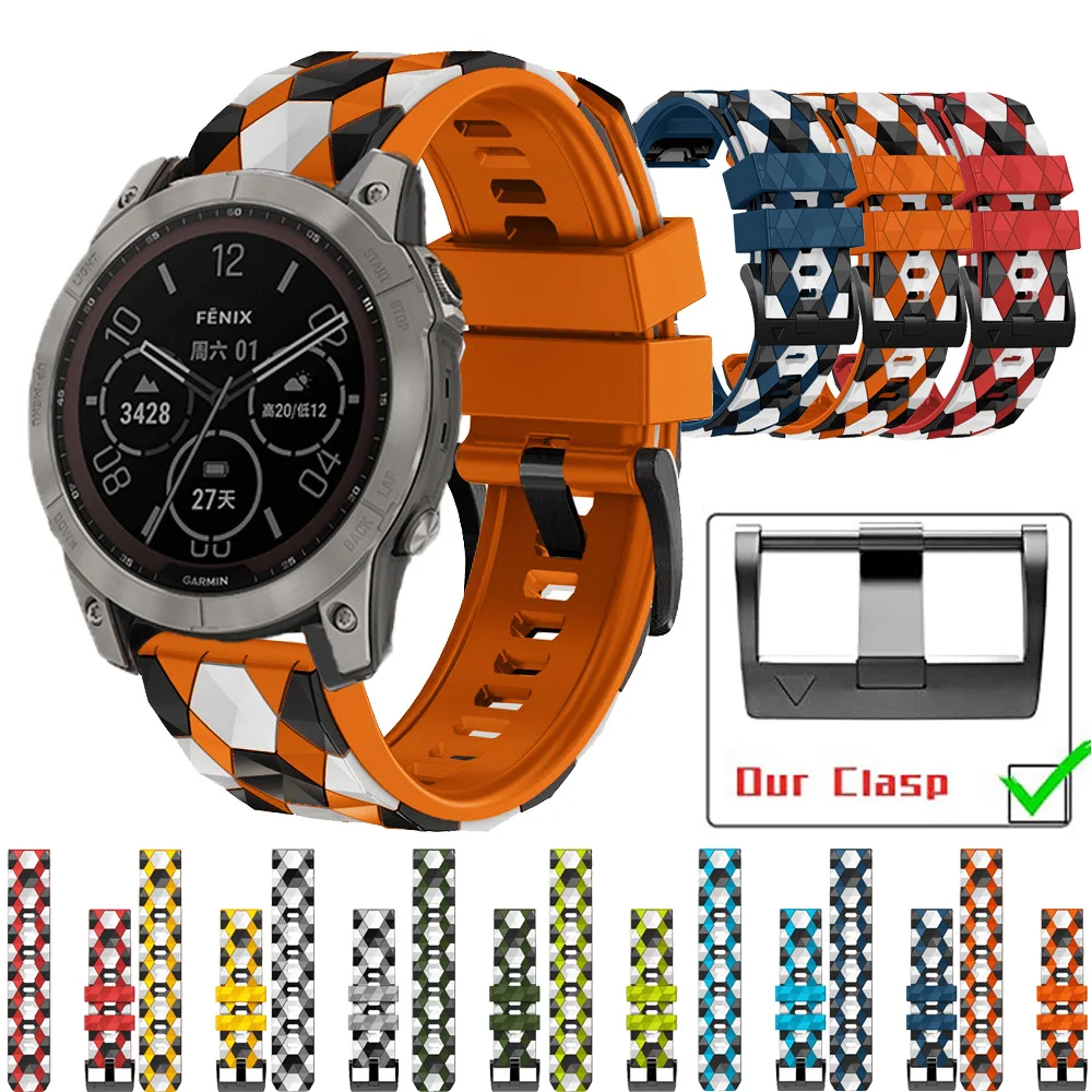 

Ремешок для наручных часов Quickfit, силиконовый браслет для Garmin Fenix 7 7X 6 6X Pro 5X 5Plus Epix Gen 2, 26 22 мм