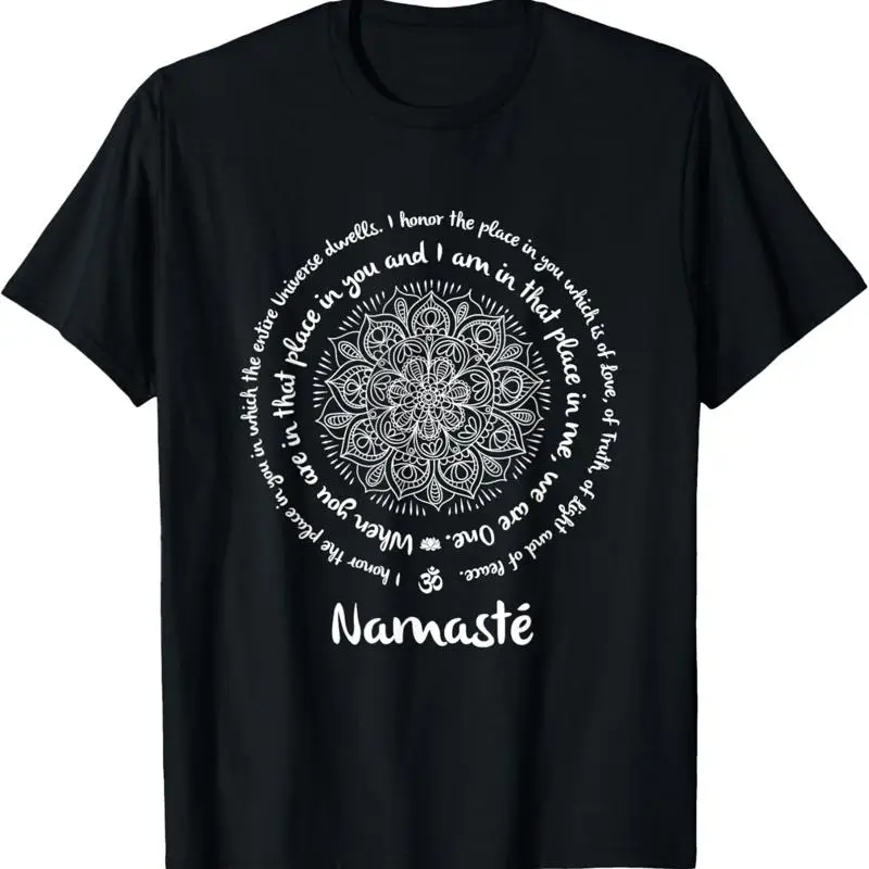 NAMASTE WE ARE ONE Meditation Sayings Mandala Yoga T Shirt