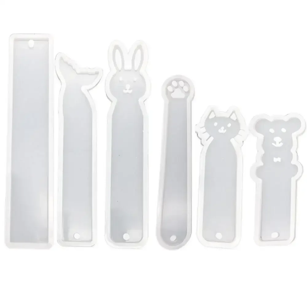 6Pcs Silicone Bookmark Mold DIY Bookmark Casting Mould Making Epoxy Resin Jewelry Craft Silicone Mold Including Mermaid/Cat Claw