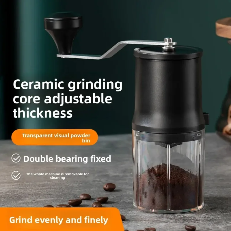 

New adjustable bearing coffee grinder, professional grinding core, dual-handle bean grinder, portable hand-crank coffee grinder