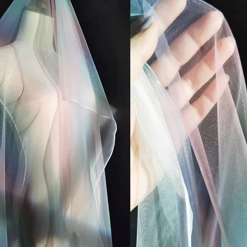 

Мечтательный градиент, прозрачная переливающаяся тюлевая ткань - для одежды, платьев своими руками, дизайнера детской одежды