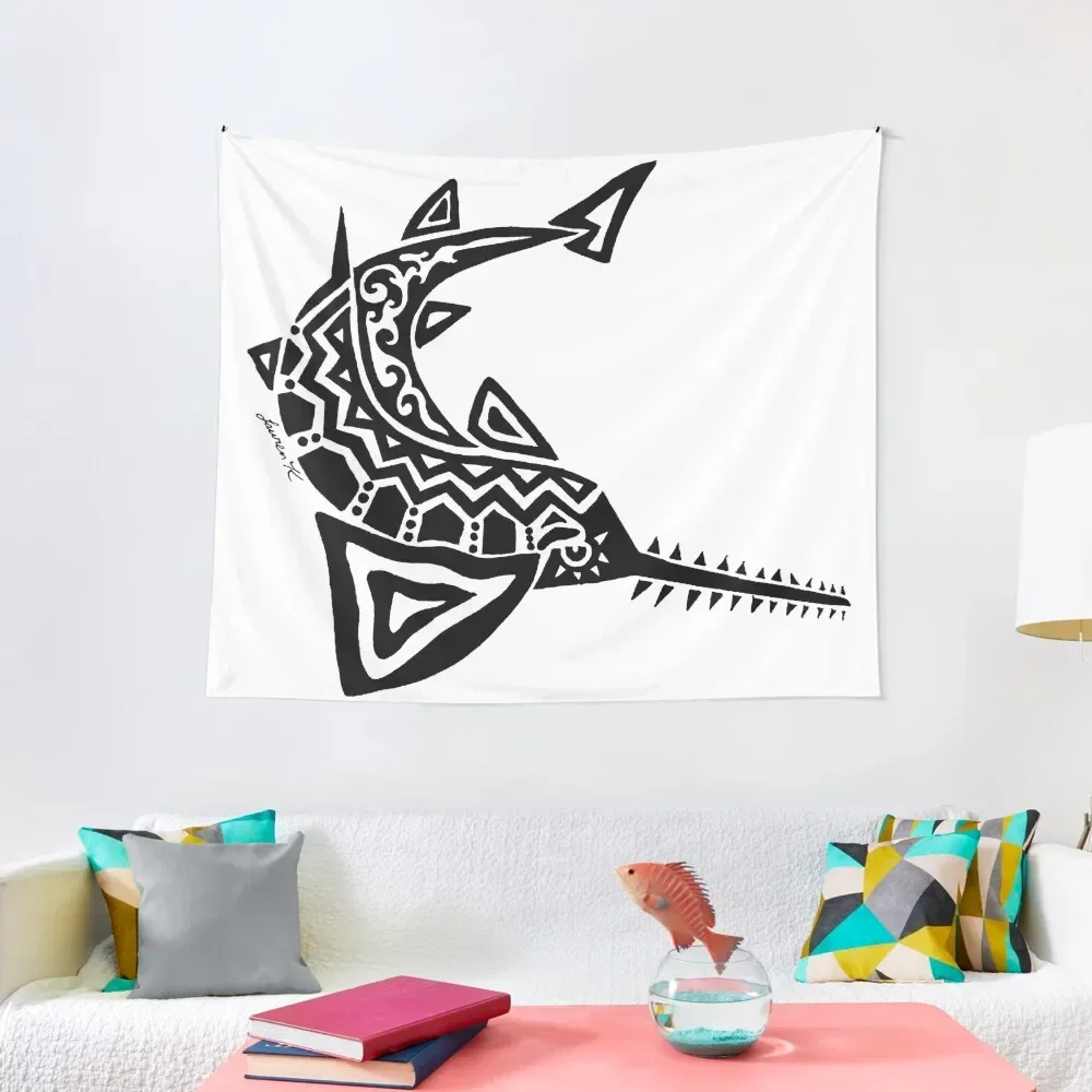 

Green Sawfish Tribal Design Tapestry Korean Room Decor Bedroom Decor Living Room Decoration Outdoor Decor Tapestry