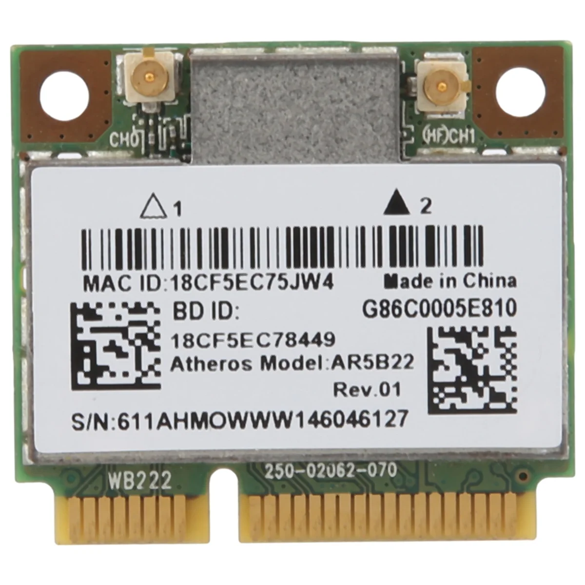 AR5B22 2.4/5GHz dwuzakresowa karta Wifi 802.11Ac Bluetooth 4.0 bezprzewodowa karta WLAN dla Lenovo Y400 Y500 Y410P S215 U330 U430