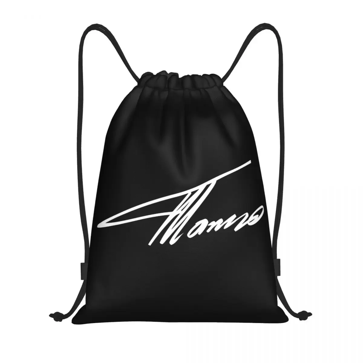 Custom White Alonso Sports Car Drawstring Backpack Bags  Lightweight Fernando Motorcycle Race Gym Sports Sackpack Sacks for Yoga