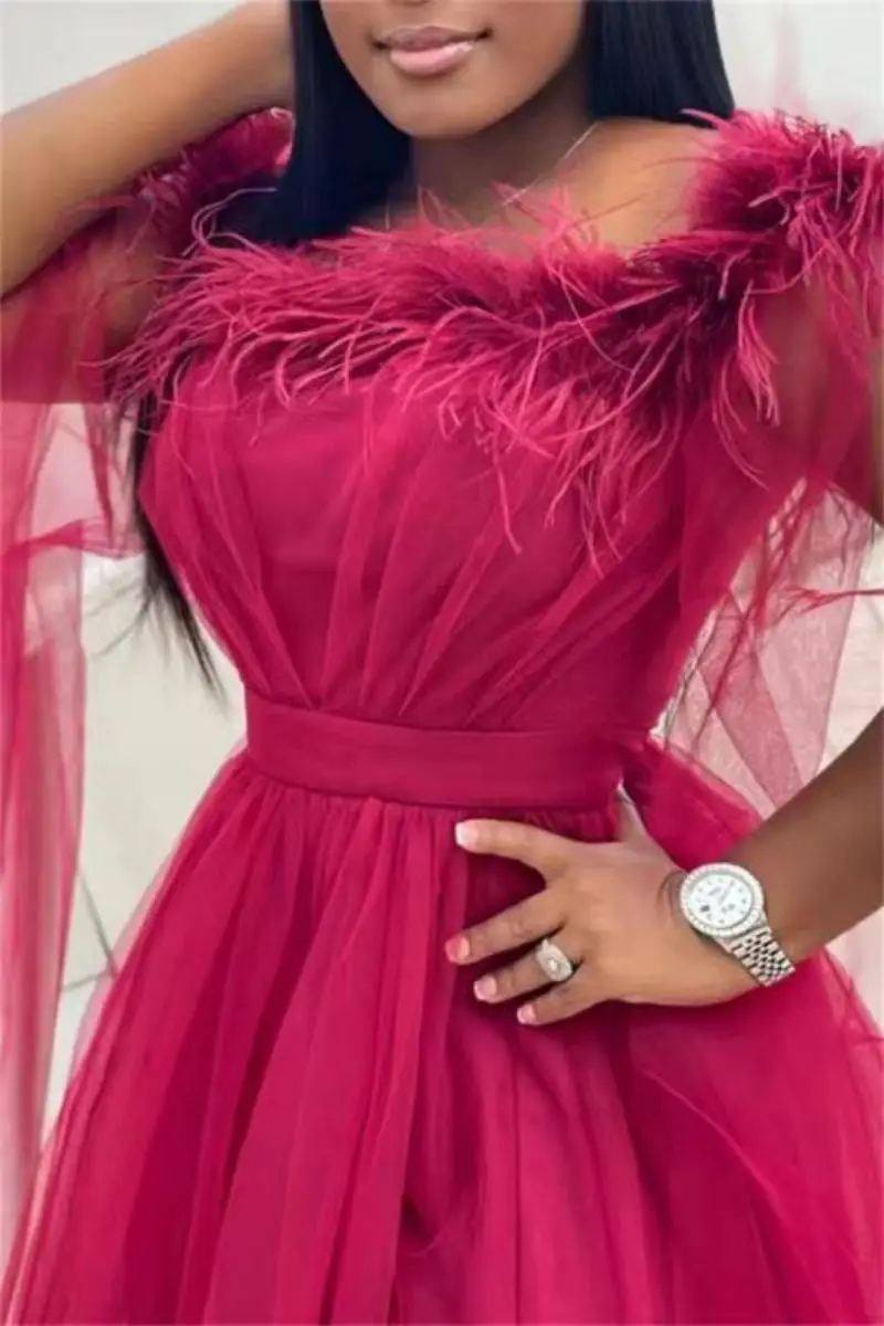 فستان سهرة أنيق للسيدات البالغات مخصص فستان شبكي فضفاض وكبير للارتداء اليومي بالإضافة إلى حجم فستان لحفلات المكياج #5