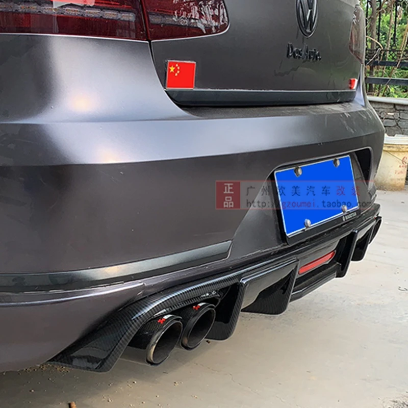 For Volkswagen Passat B7 2012-2016 ABS Black  Rear Bumper Lip Trunk Spoiler Rear Diffuser Protector Car Styling