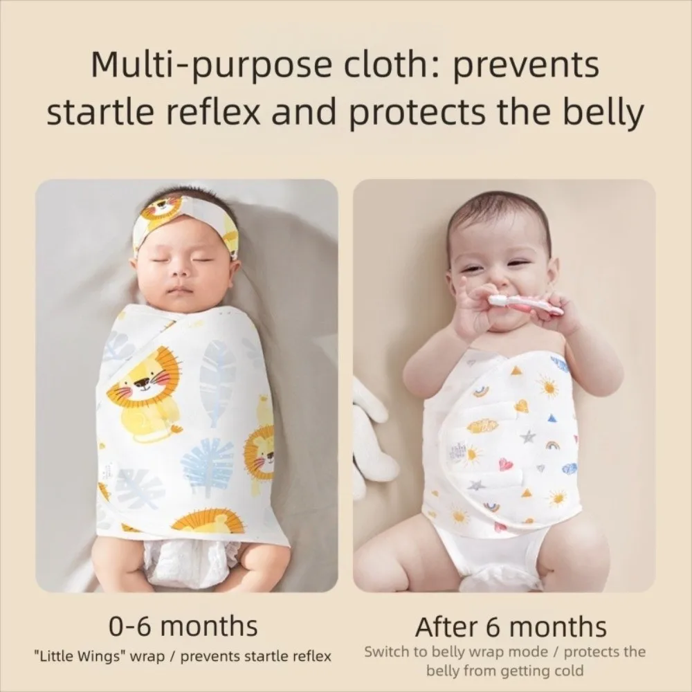 Comfortable Anti-startle Baby Sleeping Bag Cotton Single Layer Newborn Sleep Bag Wrap Cartoon Newborn Wrap