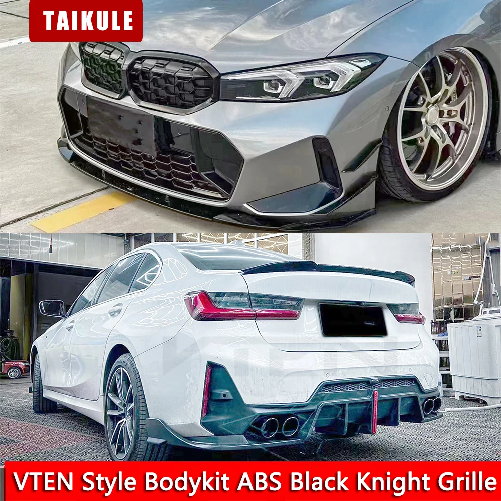 For 2023 2024 BMW 3-series G20 LCI M Sport Modification VTEN Style Bodykit Knight Grille Front Lip Side Skirt Rear Diffuser