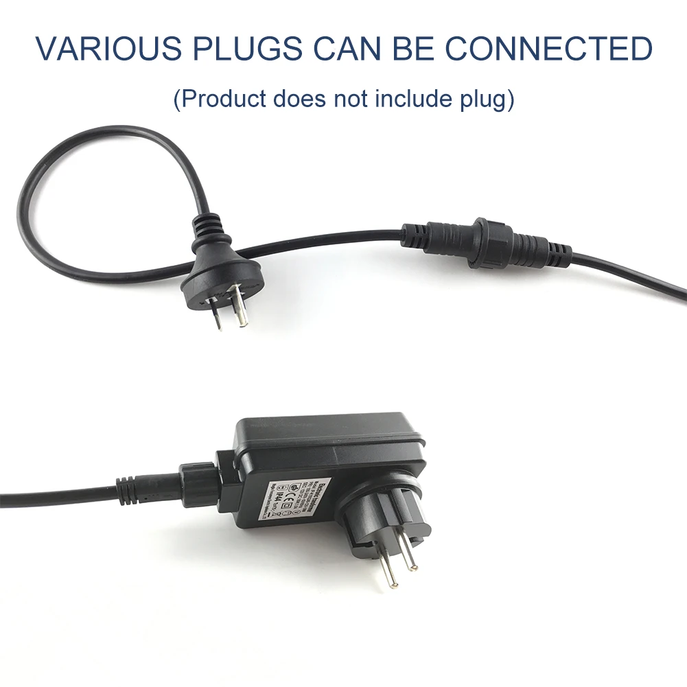 2PIN 2meter IP67 Waterproof Extension Cable Connect Wire Power Cord for LED outdoor string lights