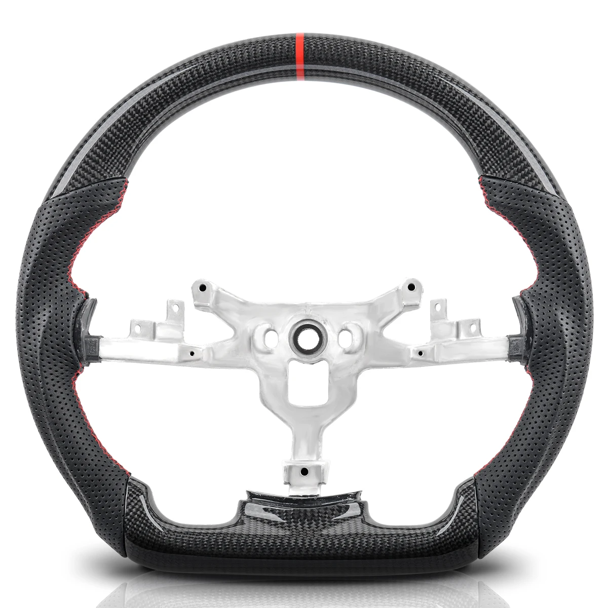 

For Chevrolet Corvette C6 z06 zr1 2006-2011 Real Carbon Fiber Car Steering Wheel Perforated Leather Sport Wheel