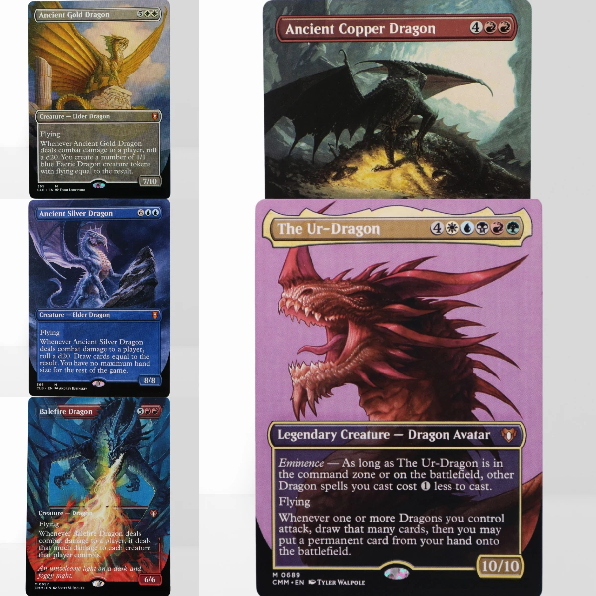 El Dragón Ur-Dragon, Comandante Tipo Dragón, Proxy Mágico TCG de Criaturas, Dragón de Oro Antiguo, Dragón de Plata Antiguo, Tiamat Regular