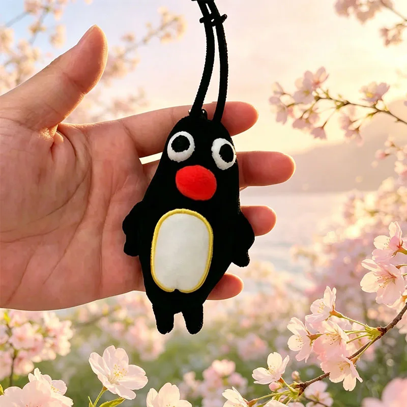 Funny Abstract Pingu Plankton Keychain, Cute Plush Doll Pendant, Unique Backpack Bag Decor Ornament