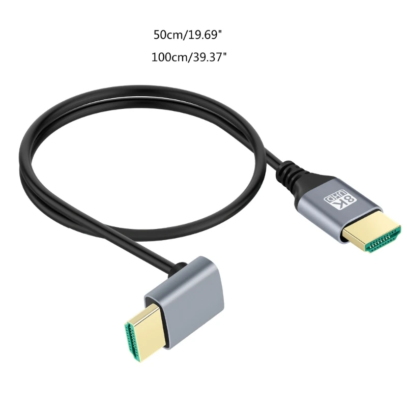 HDMIcompatible 2.1 90 Degree Angled Cable Left Right Up Down Bent for HDTV Line Drop Shipping