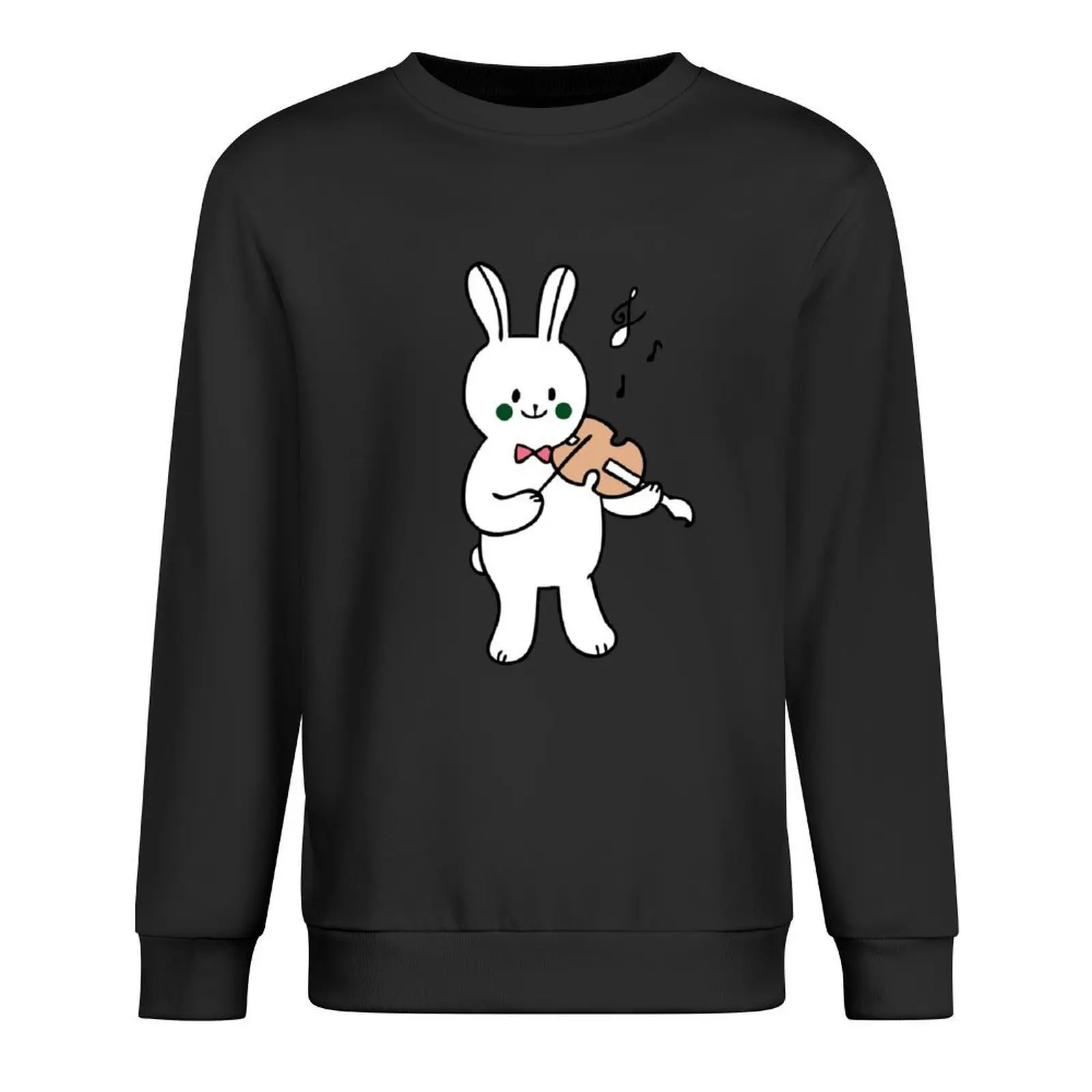 

Cute Bunny Playing the Violin Pullover winter clothes tracksuit men korean clothes sports sweatshirt man