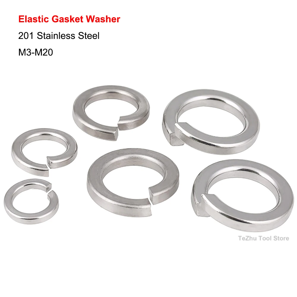 

GB93 Elastic Gasket 201 Stainless Steel Spring Split Lock Washer M3 M4 M5 M6 M8 M10 M12 M14 M16 M18 M20