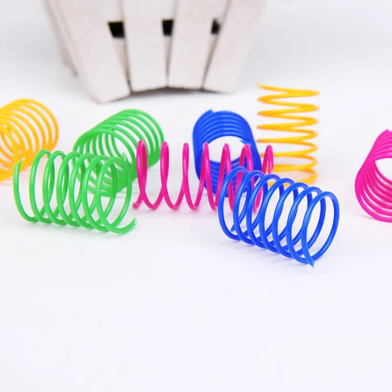 Colorful Spring Coil Spiral Springs for Pet, Wide and Durable Toys, Heavy Gauge, Kitten and Cat, 4PCs