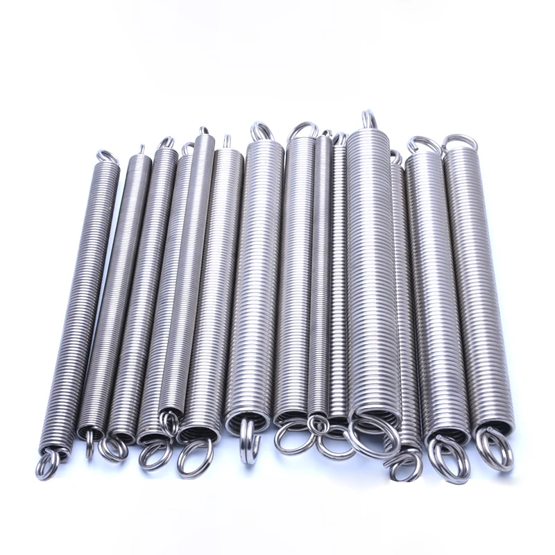 Wire Dia 1 1.2 1.4mm,Outer Dia 5-14mm Length 300mm Double Coil L-Shaped Tension Spring Stretch Spring, Steel Wire Tension Spring
