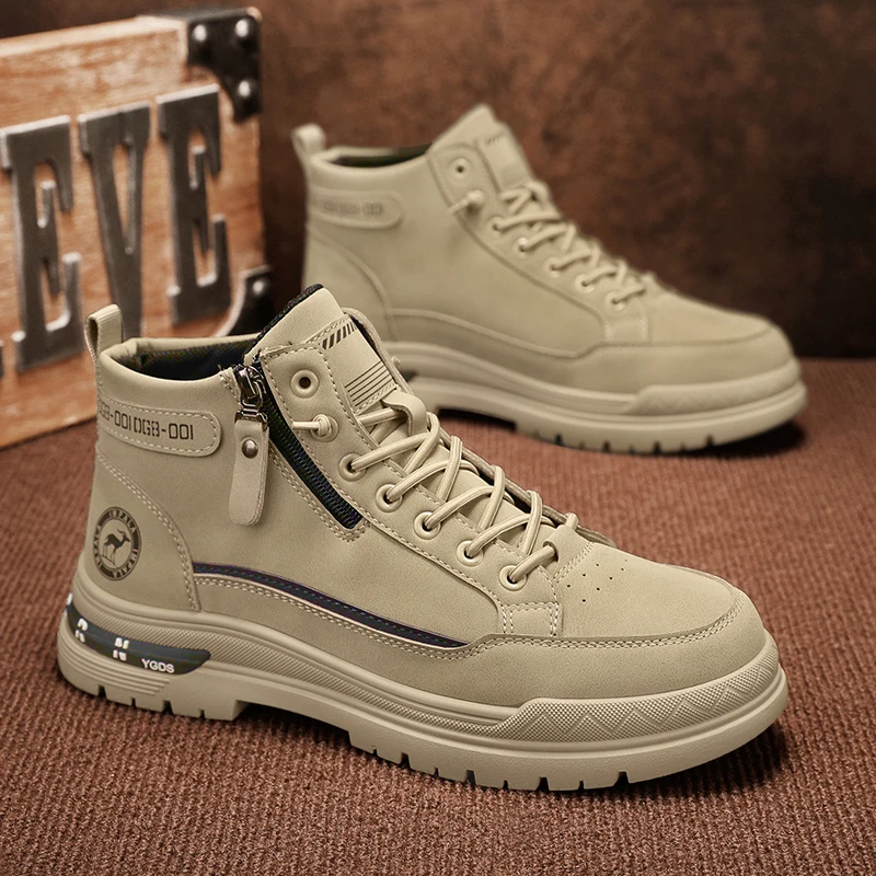 

Кожаная повседневная спортивная обувь в стиле ретро с низким вырезом для мужчин, удобные коричневые прогулочные ботинки, уличная модная обувь, дизайнерский скейтборд 2025