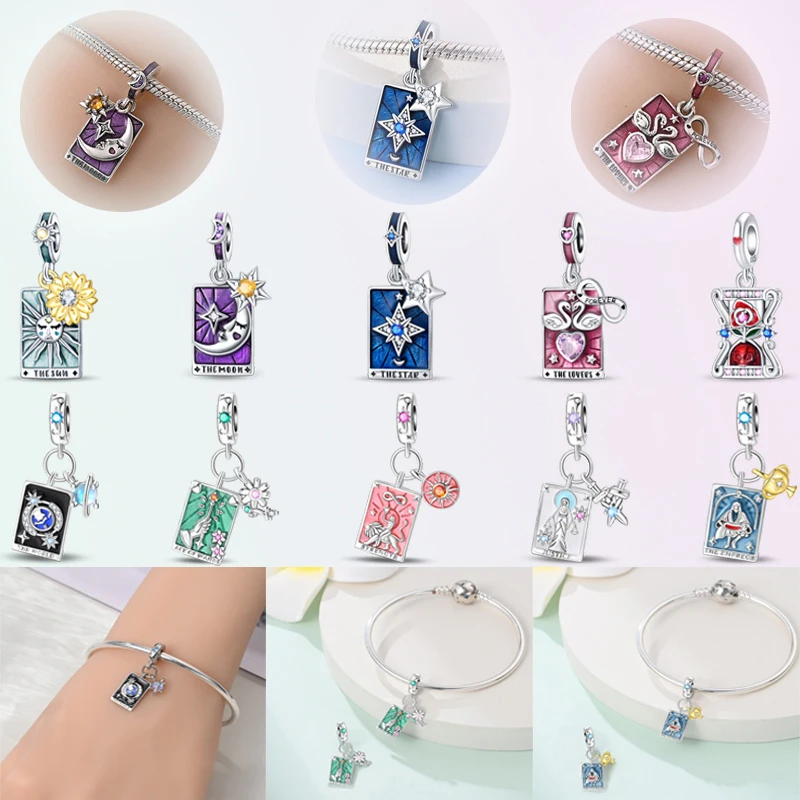 

Оригинальный кулон Таро из стерлингового серебра S925, подходит для браслета 3 мм, изысканные роскошные ювелирные изделия, праздничный подарок для женщин