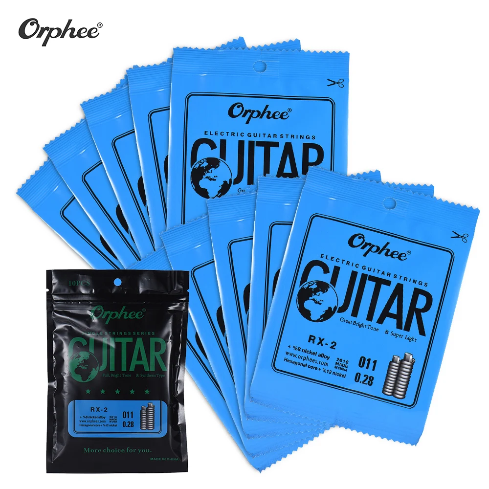 Orphee RX & TX Single Guitar Strings Replacement for Electric Guitar 1st E-String (.009) 10pcs Nickel Alloy Super Light Tension