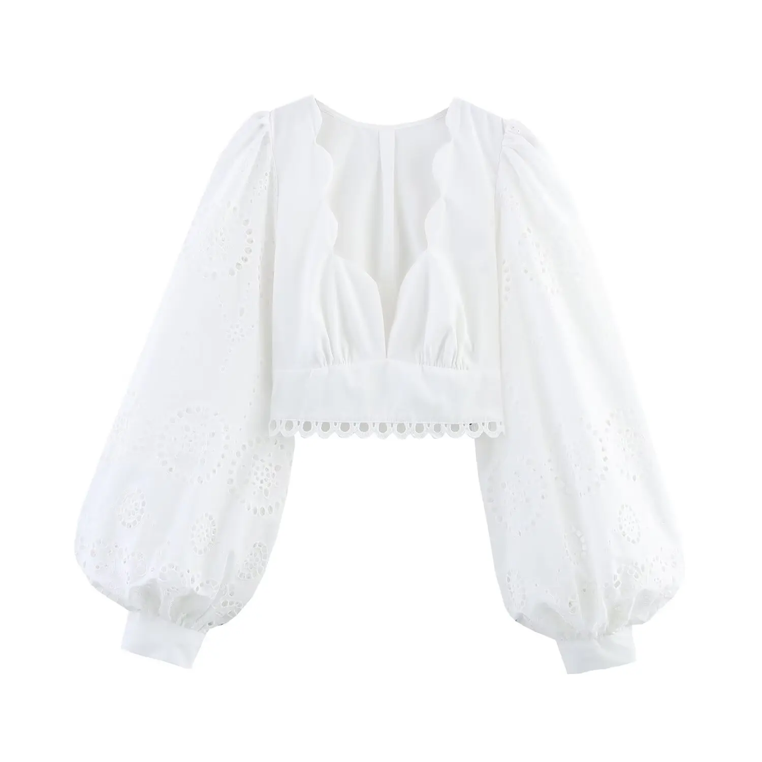 Women's V Neck Lace… - image