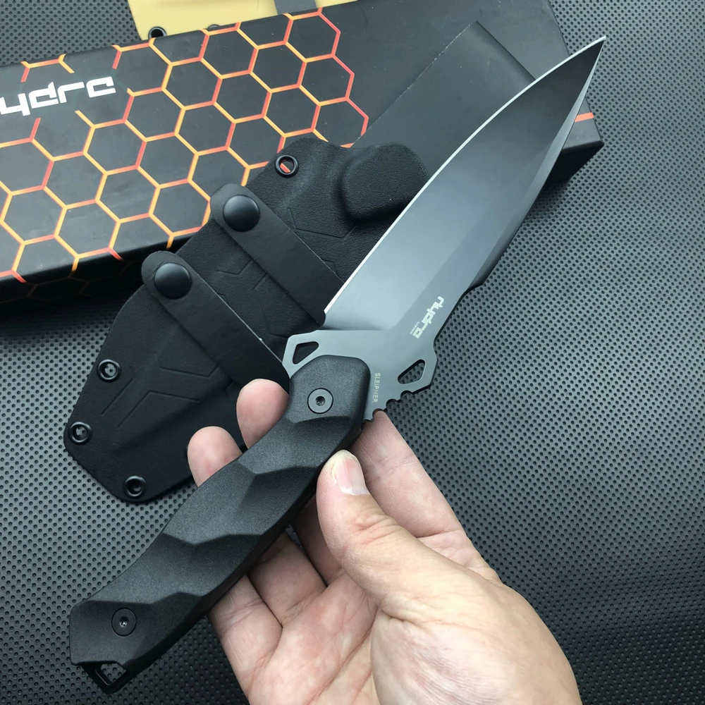 Trskt ES Hydra Camping Knives Phobos Outdoor Knife,Rescue Survival Knives,60Hrc Glass CF Handle Edc Tool With Kydex,Dropshipping