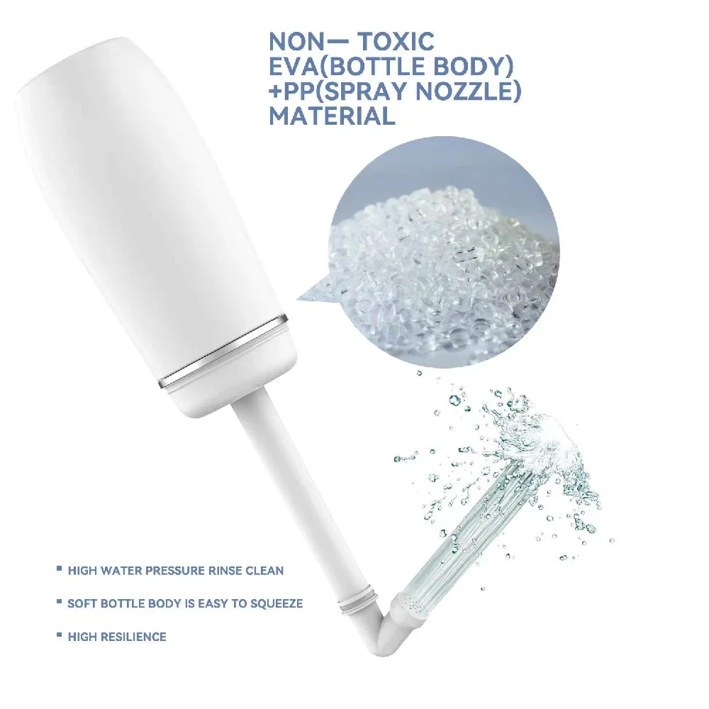 Travel Handheld Bidet Bottle, 400ml Portable Personal Care Cleanser with Spray Nozzle for Gentle Hygiene Washing