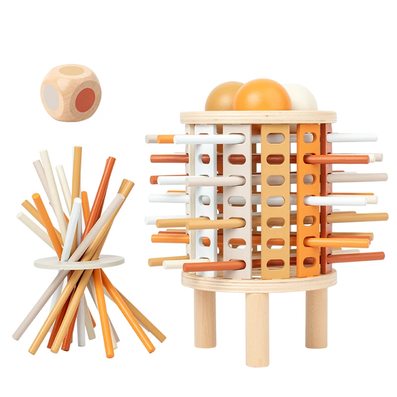 Baby Sensory Fine Motor Skills Toy Sticks Counting Toy Educational Montessori Board Game for 3+ Years Old with Sticks Dice