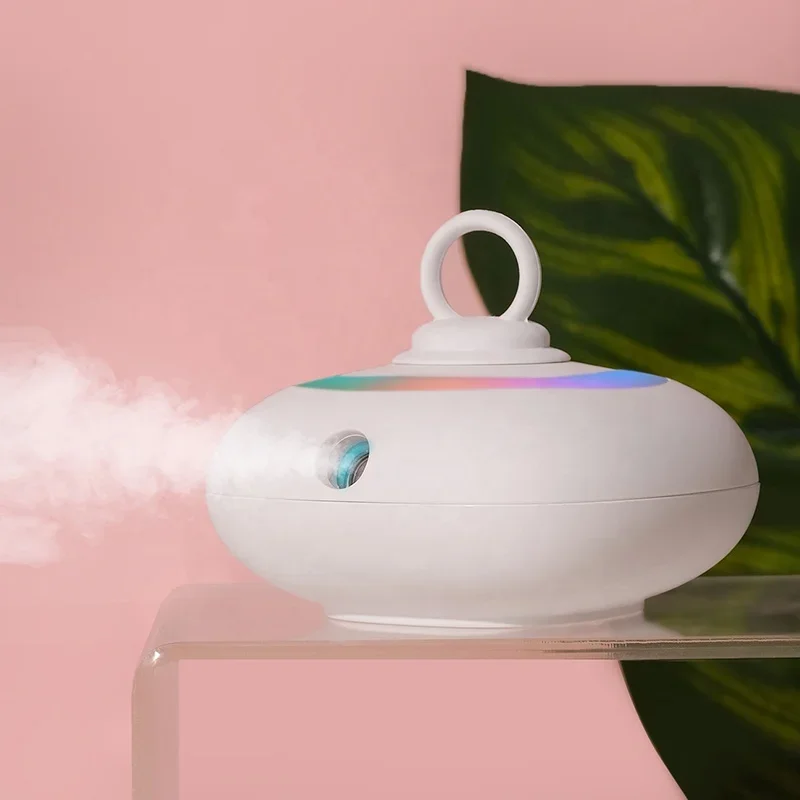 Ellestfun Unique Products Waterless Essential Oil Diffuser Portable Nebulizer with Rotating rainbow lights