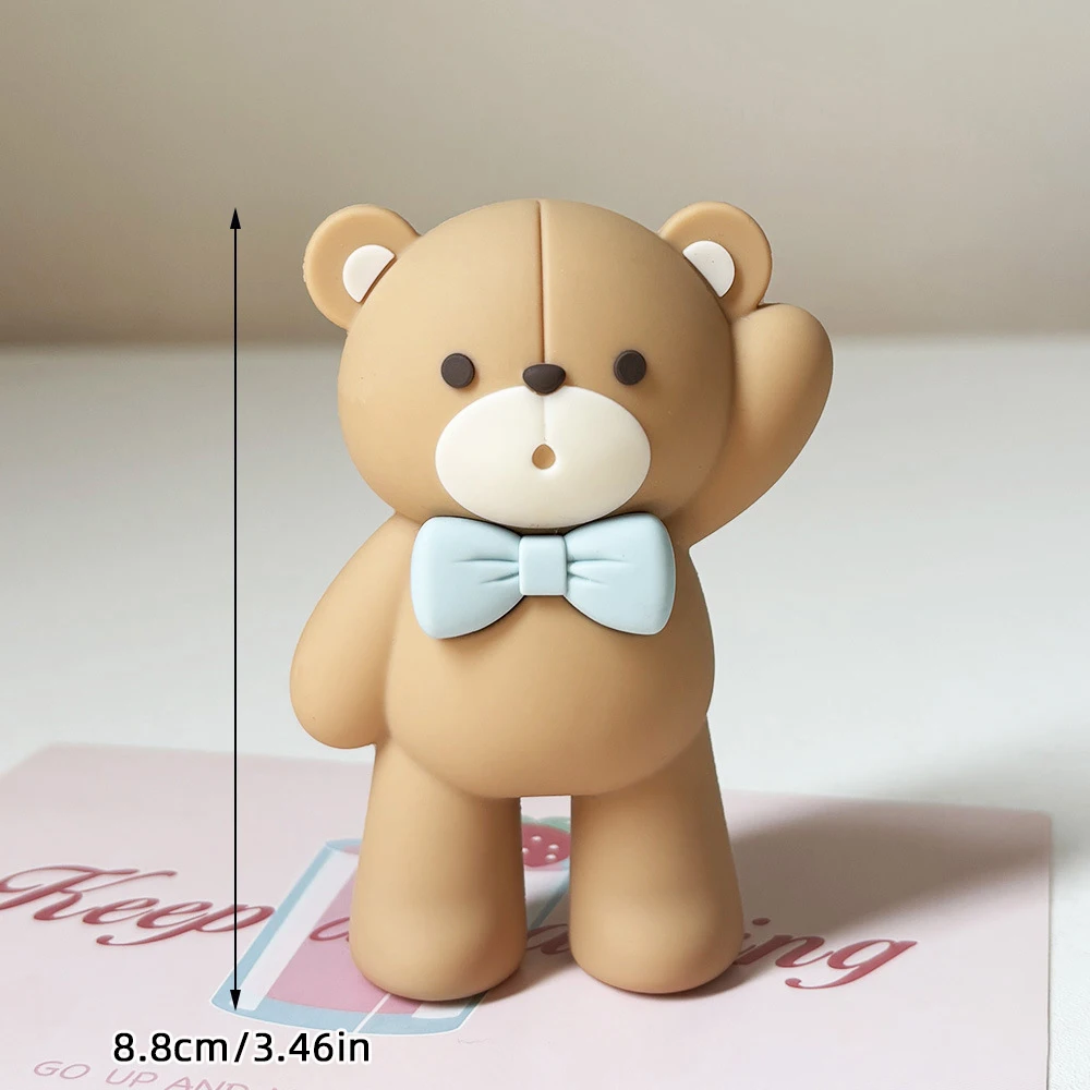 Baby Bär Kuchen Topper Cakecup Topper Mini Bär Kuchen Dekor für Geburtstag Baby Dusche Baby Junge Party Dekoration Blau Braun Rosa – Detail 18