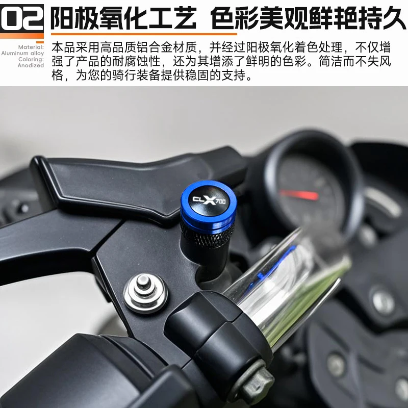 

Fit For CFMOTO clx700 CLX 700 CL-X700 M10X1.25 Motorcycle Accessories CNC Aluminum Rearview Side Mirror Hole Cap Plug Screw