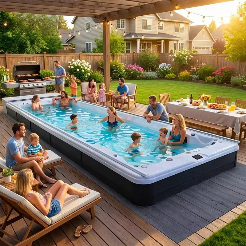 Private Residence SPA Swim Pool Custom Compact Space-Saving Design with High-Density Thermal Insulation and Quiet Operation