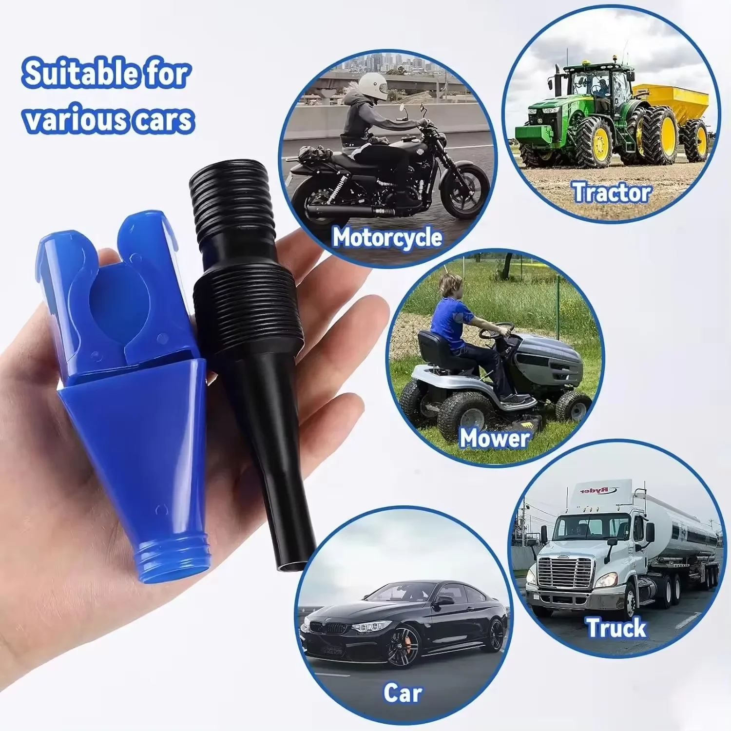 Plastic Gasoline Engine Oil Funnel Filter Transfer Tool Car Motorcycle Refueling Funnel Kit Fluid Change Filling Transfer Tool