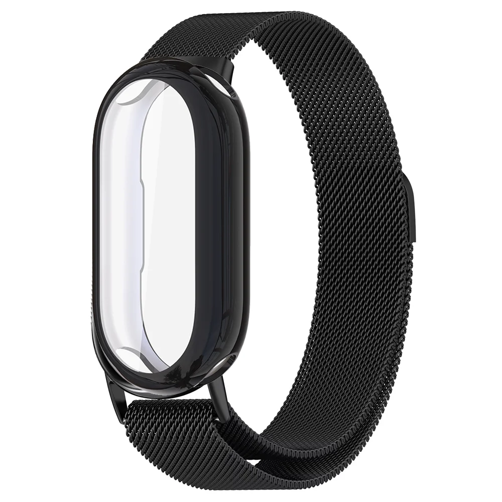 Milanese-Armband + TPU-Hülle für Xiaomi Mi Band 9 8 10 Armband NFC Edelstahl-Armband Correa Xiaomi Smart Band 10 9 8 Zubehör – Detail 1