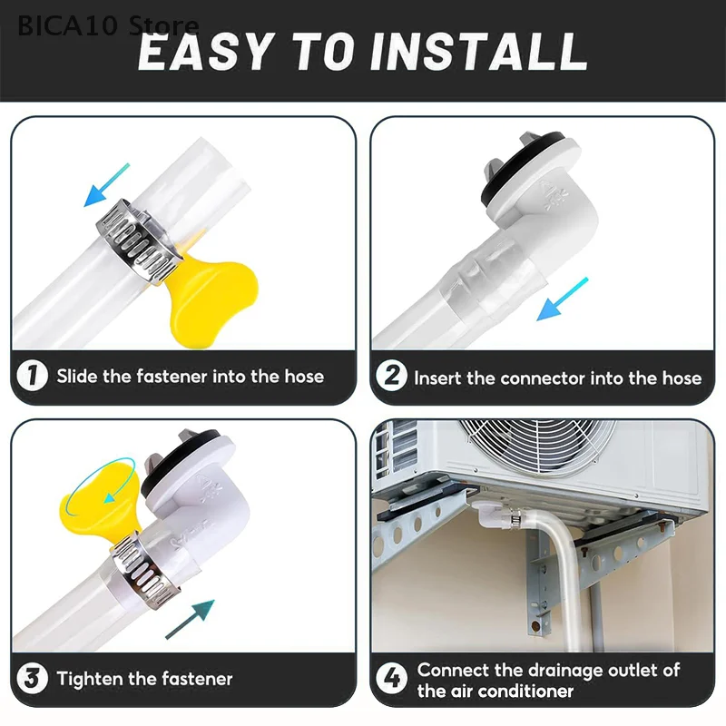 1Set Split Casement Air Conditioner Drain Hose Pipe Drain Kit Extension Hose Connector ABS Home Improvement