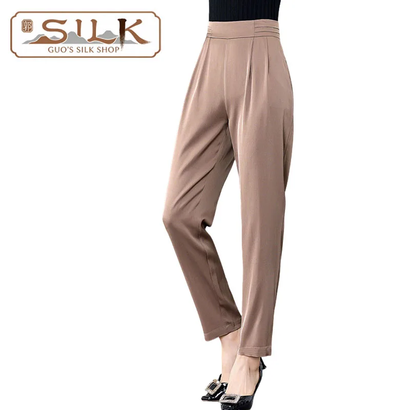 

Natural Silk Women's Pants Elegant Style Halter Pants, Fashionable and Casual, Suitable for Spring Summer, Comfortable and Cool