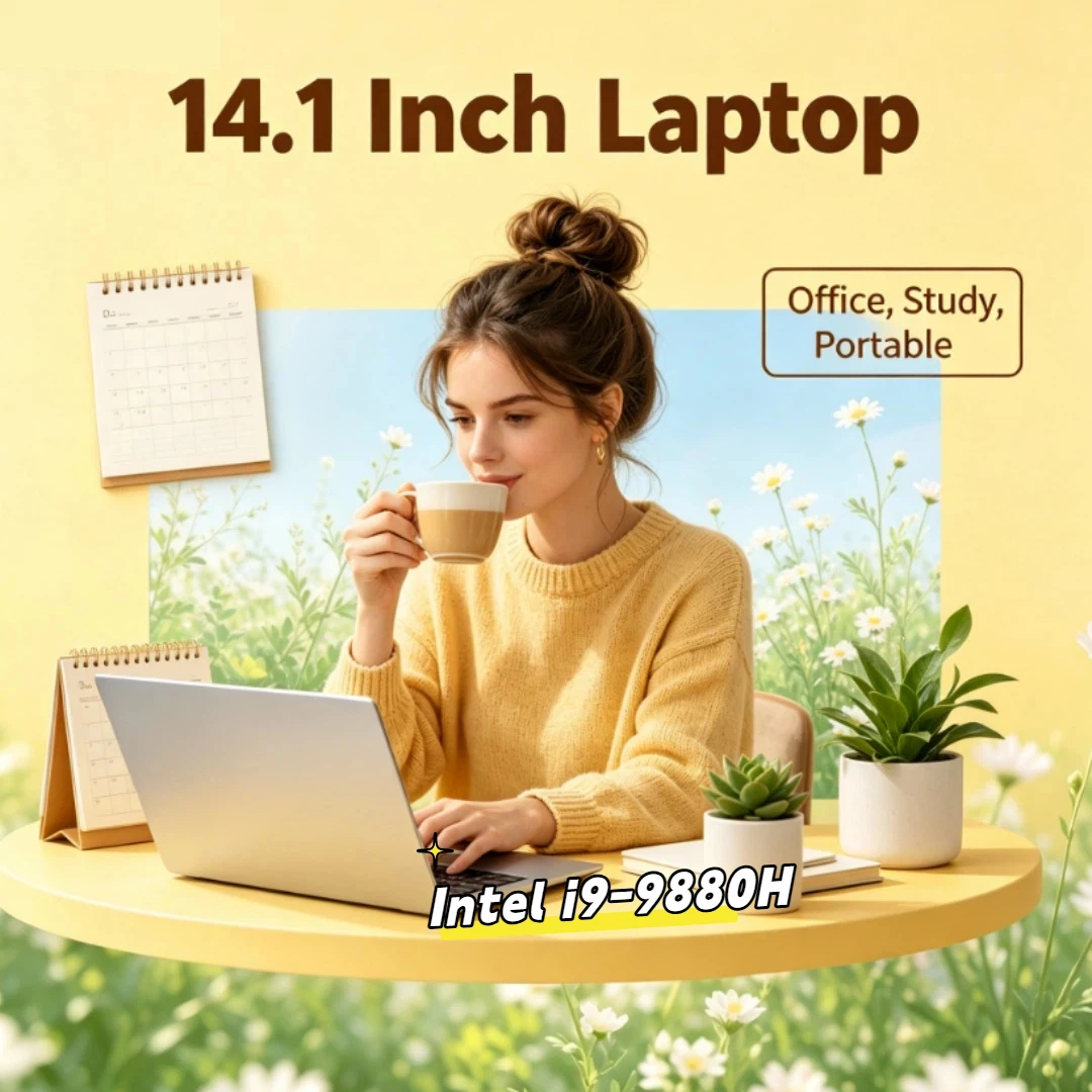 

Fast Running Intel I9-9880H 14.1 Inch Ultra Thin Laptop 2026 New Win11 16GB 32GB RAM 2TB SSD High Performance Business Notebook