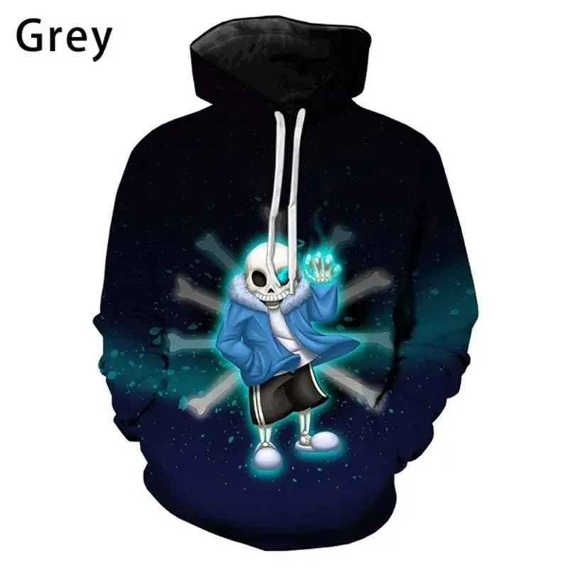 3D Printed Undertale Sans Graphic Hoodies Fashion Long Sleeve Oversized Sweatshirt Teen Tops Casual Mens Pullovers Streetwear