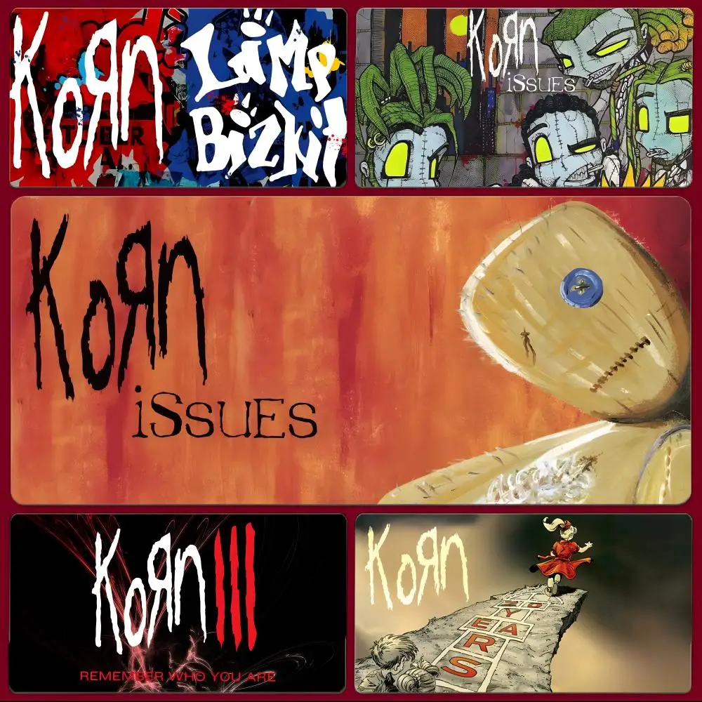 Heavy Metal Band K-Korn Mouse Pad Large Gaming Mousepad with Stitched Edges Thickened Desk Mat PC