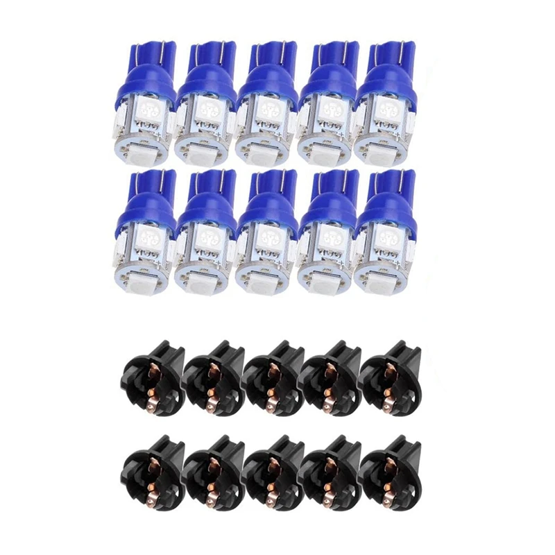 NEW-T10 194 168 LED Light Bulb PC194 PC195 PC160 PC168 Instrument Panel Gauge Cluster Dashboard Light Bulb Ice Blue 10PCS