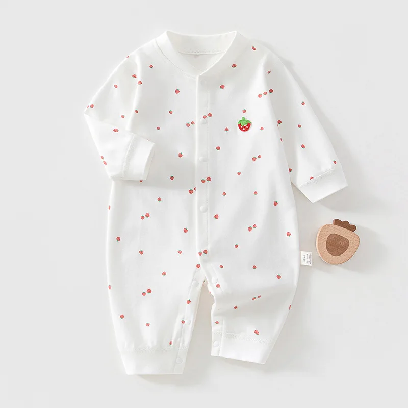Autumn Winter Baby Base Outfit Single Breasted Baby Jumpsuit Pure Cotton High-quality Baby Outfit 0-18M Newborn Home Clothes