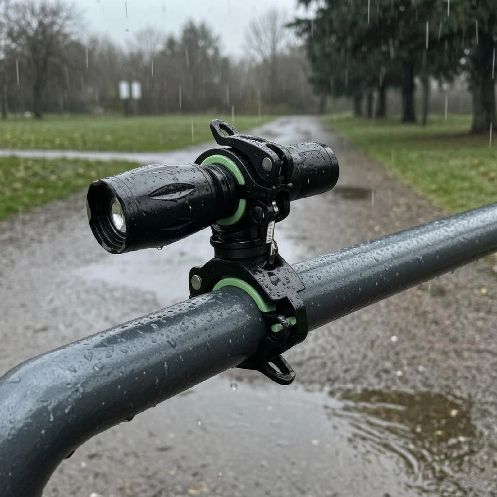 twinClamp Light Bracket Quick-Release 360 Degree Bike Light Mount Rotating Bike Lamp Clamp Rubber-Padded