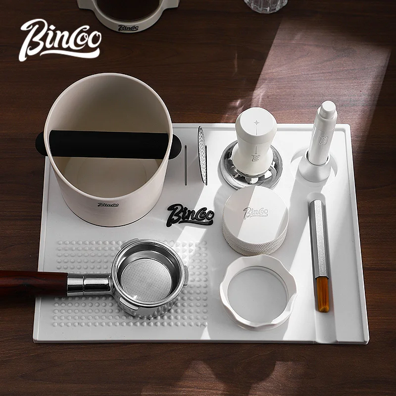 Bincoo bantalan penekan bubuk multifungsi, palu penekan kopi meja menekan Set 51mm58 bantalan penyimpanan