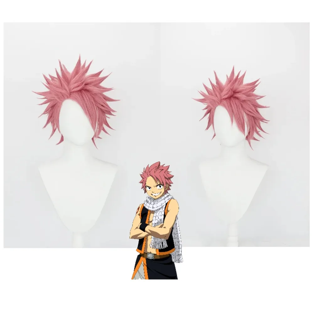 

Fairy Tail Нацу Драгнил Косплей Парик Розовый Колючий Стиль Аниме Костюм Волосы