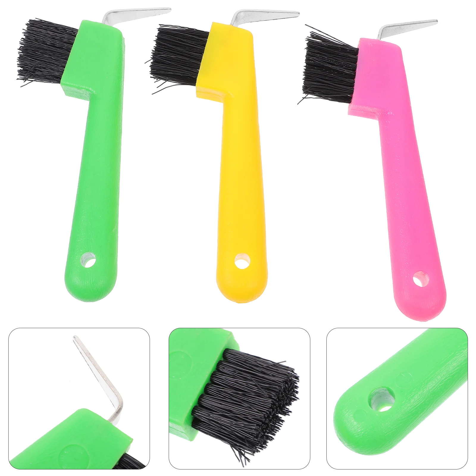 Horse Hoof Care Tools Picks for Horses with Brush Cleaning Grooming Supple Grip Portable Trimmer