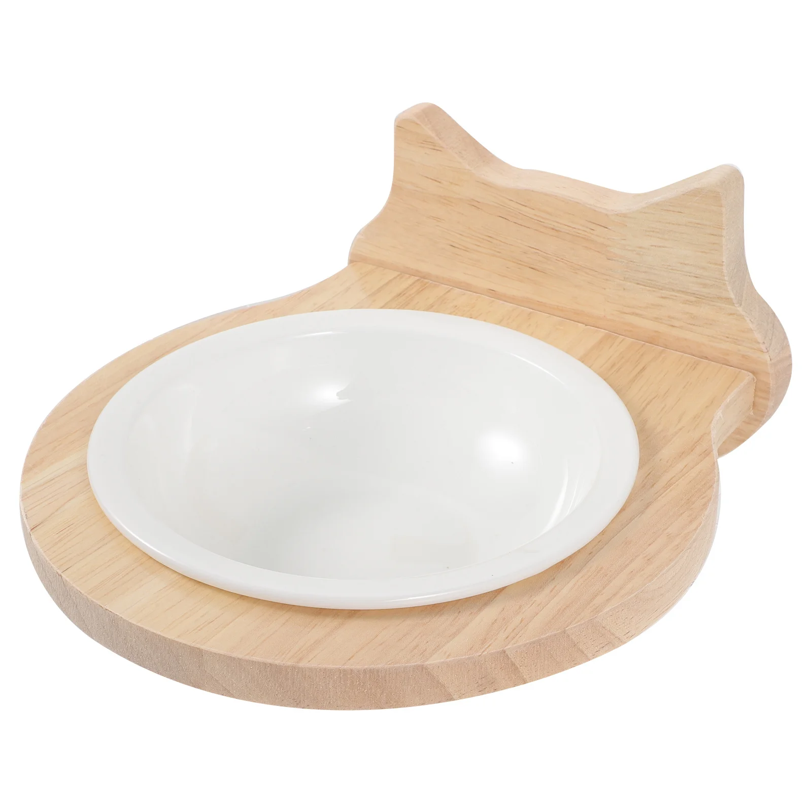 

1Set Cat Bowl Cat Food Bowl Wood Ceramic Pet Feeder Adjustable Height Hanging Design for Dog Rabbit Small Pets Easy Clean Cage