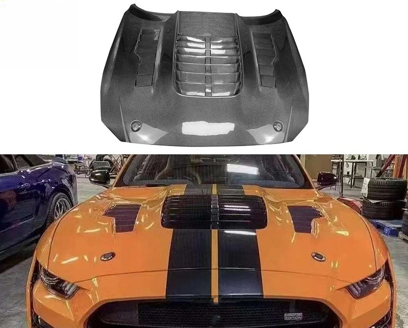

Applicable To: 15-17 Ford Mustang Hood Mustang Carbon Fiber Hood GT500 Cover Modification