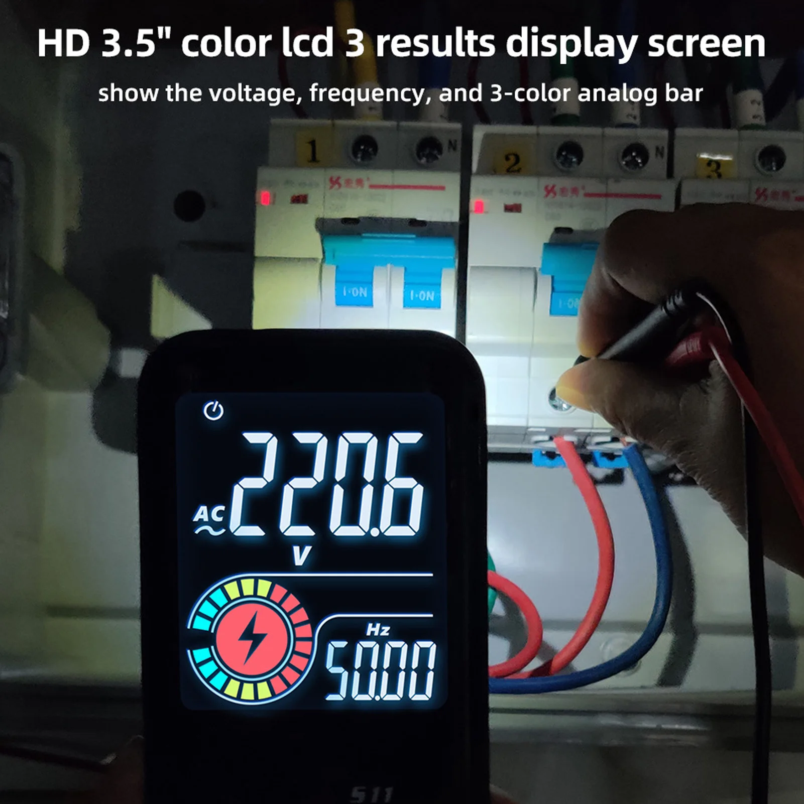Rechargeable Digital Multimeter Auto Ranging High Accuracy AC DC Voltage Meter with Color LCD Screen